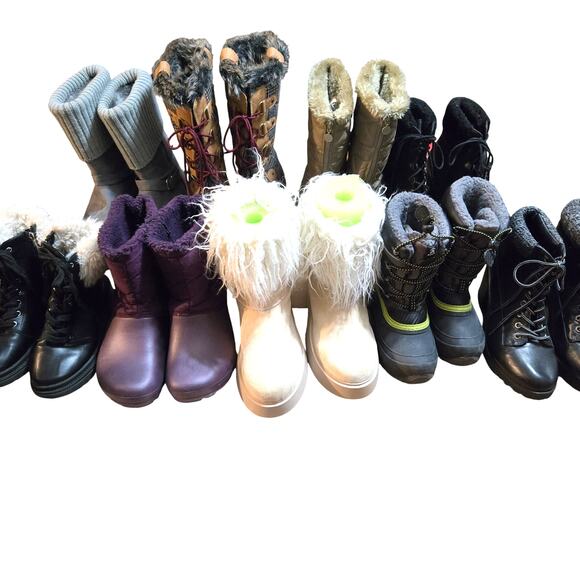 Assorted Brands Shoes - Bulk Men’s Women’s Snow Boots Shoe Lot of 9 Name Brand Wholesale Reseller ROI